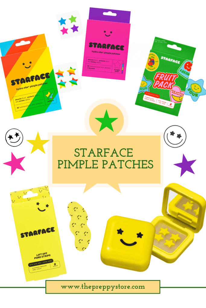 Starface Hydro-Stars, Hydrocolloid Pimple Patches, Absorb Fluid and Reduce Redness, Cute Star Shape, Vegan and Cruelty-Free Skincare (32 Count), Amazon, pimple patches, acne strips, The Preppy Store