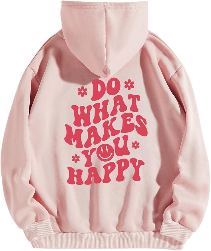 Graphic Print Long Sleeve Drawstring Hoodie Sweatshirt, amazon, the preppy store, cotton sweatshirt