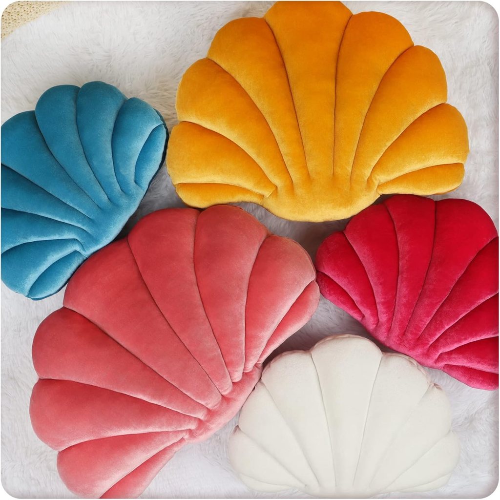 Sea Princess Seashell Decorative Pillow,1 Velvet Throw Pillowcases Sea Ocean Theme Seashell Conch Decorative Pillowslip Home Office Decor Seash, amazon, the preppy store