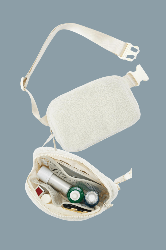 Telena Belt Bag for Women Men Fashionable Crossbody Fanny Pack for Women Trendy Waist Bag with Adjustable Strap Fleece Beige, amazon, the preppy store
