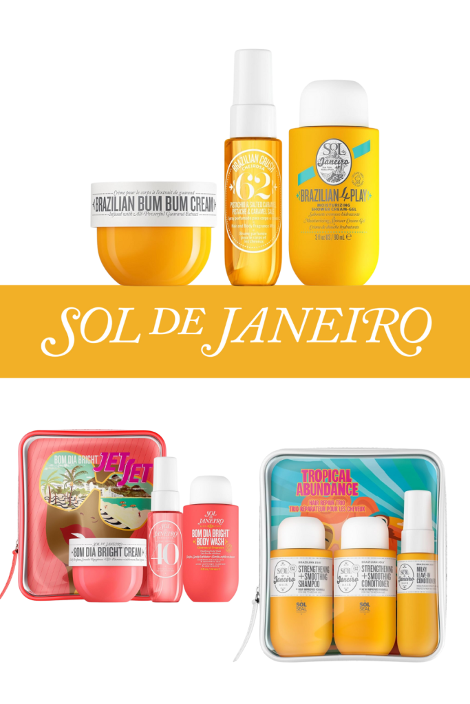 Sol de Janeiro Hair & Body Fragrance Mist, Amazon, The Preppy Store, Preppy skincare, 
SOL DE JANEIRO Brazilian Bum Bum Cream, SOL DE JANEIRO Jet Set, Sol De Janeiro travel gift set, Sol De Janeiro Tropical Abundance Hair Repair travel gift set
