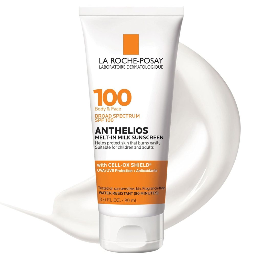 La Roche-Posay Anthelios Melt-In Milk Sunscreen SPF 100, lightweight sunscreen, amazon, the preppy store, skincare routine, anti aging skincare products