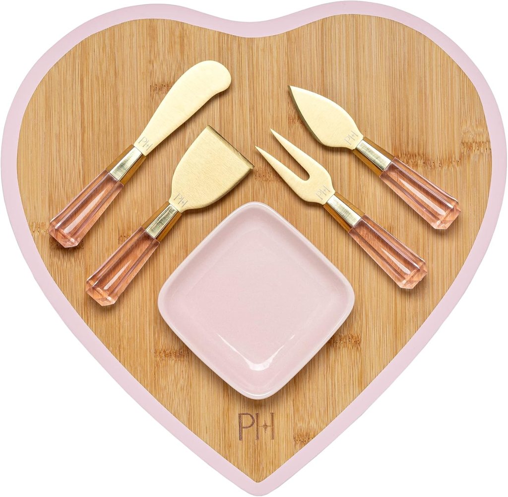 Paris Hilton decor line, heart shaped charcuterie board, cookware serving set, the preppy store, Valentine’s Day gift guide, amazon, preppy store, kitchen appliances, bamboo wooden serving board, kitchen utensils