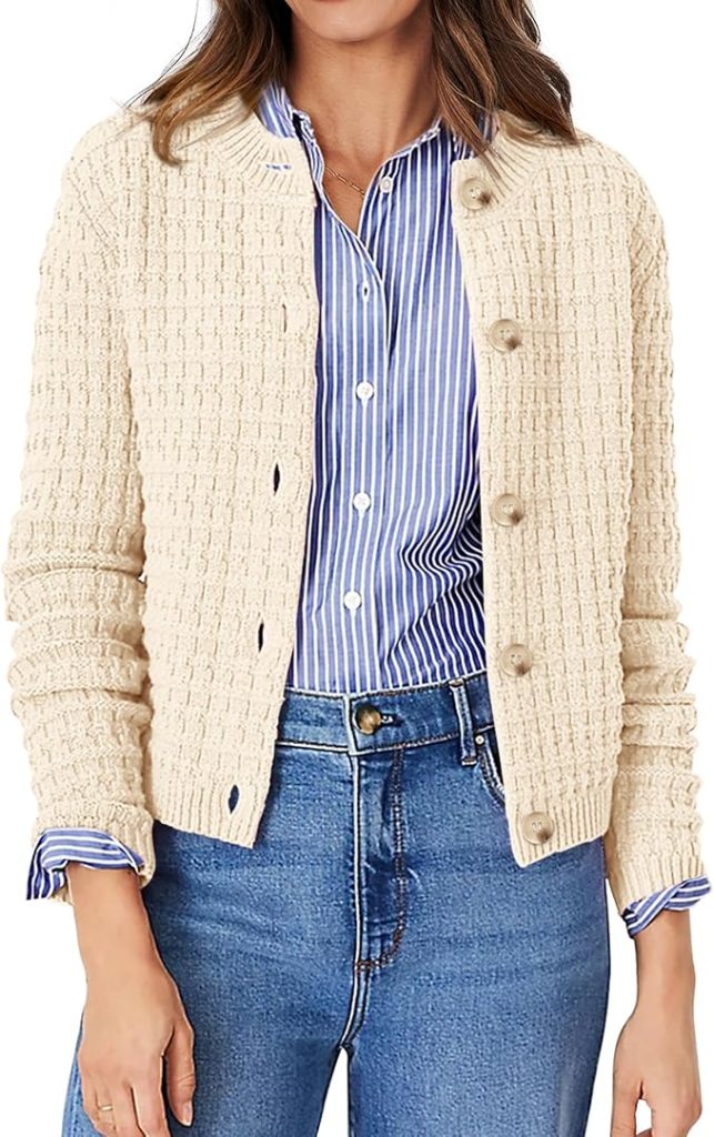 Women's Knit Cardigan Sweaters Casual Long Sleeve Open Front Button Down Trendy Jackets Outerwear, Preppy Stripes, Spring summer fall
Fashion Trends 2025, Quiet Luxury, Amazon, The Preppy Store, preppy stripes