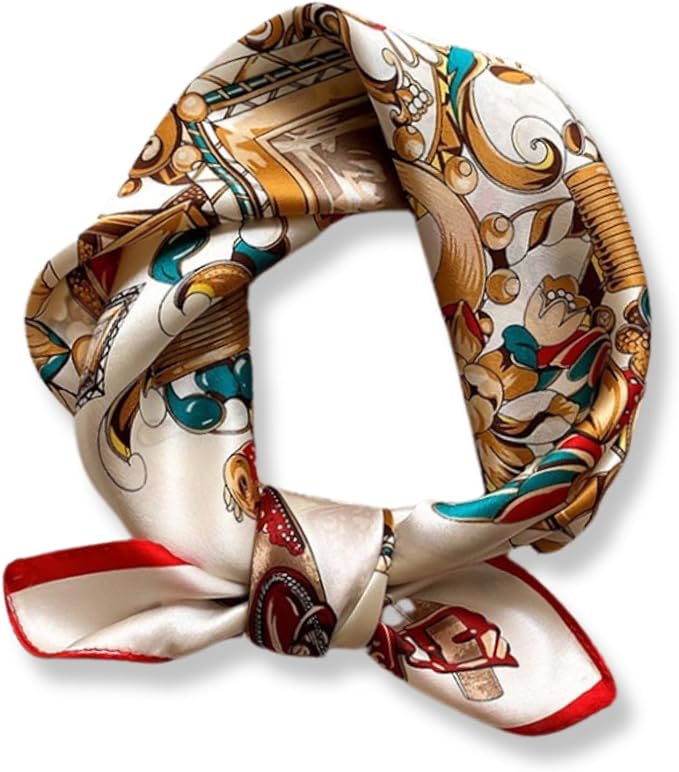 100% Mulberry Silk Neck Scarf 21"x21" Small Square Scarfs for Women, Amazon, Preppy Store, Spring Summer Fashion Trend, Bows and Scarves, neck