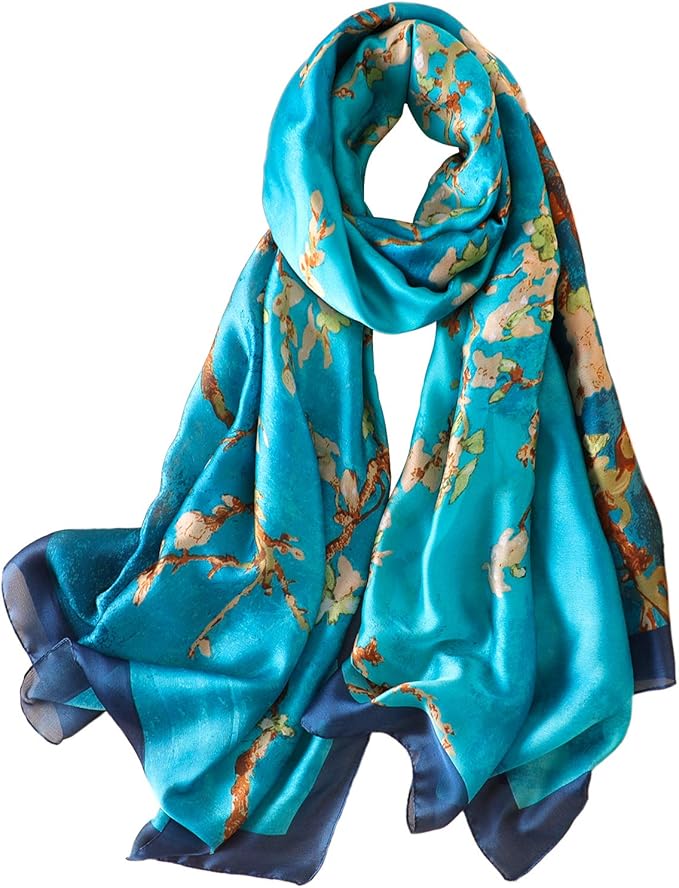  100% Large Mulberry Silk Scarf Long Satin Scarf Fashion Lightweight Wraps, Amazon, The Preppy Store, Spring Summer Fashion Trends, bows and scarves